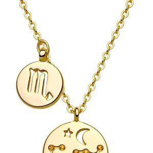 Gold Necklace for Women 18K Gold Plated Astrology Zodiac Necklace 12 Necklace Bi